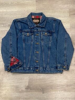 Vintage Guide Gear Flannel Lined Denim Trucker Jacket Men's L